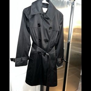 MICHAEL KORS Black Wool Blend Trench Coat